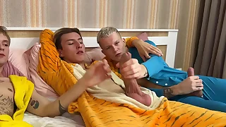 At a pajama party&comma; the guys decided with reference to have hard sex