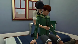 Japanese Stepmom catches her unused stepson masturbating nearly front of the computer with the addition of helps him have sex for the first time nearly his life &vert; Hot asian milf